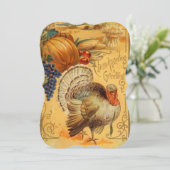 Thanksgiving groet met Turkije & Bounty Feestdagenkaart (Staand voorkant)