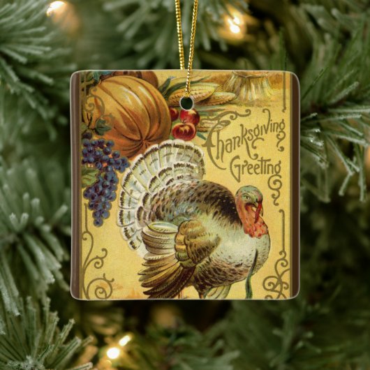  Thanksgiving Groet met Turkije Keramisch Ornament (Boom)
