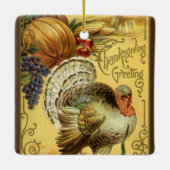  Thanksgiving Groet met Turkije Keramisch Ornament (Achterkant)