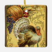 Thanksgiving Groet met Turkije Keramisch Ornament (Voorkant)