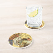  Thanksgiving Groet met Turkije Zandsteen Onderzetter (Zijkant)