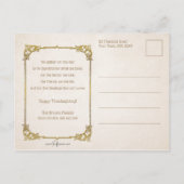  Thanksgiving Groet & Turkije Briefkaart (Achterkant)