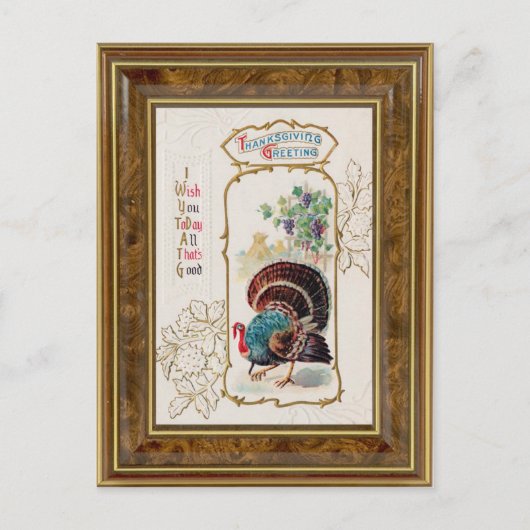  Thanksgiving Groet & Turkije Briefkaart (Voorkant)