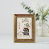  Thanksgiving Groet & Turkije Briefkaart (Staand voorkant)