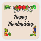 THANKSGIVING GROET VIERKANTE STICKER (Voorkant)