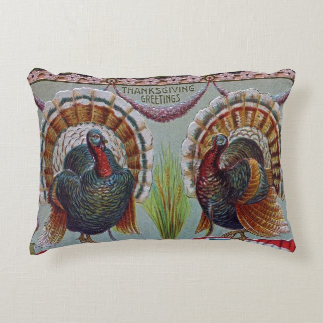 Thanksgiving groeten 1906 decoratief kussen (Voorkant)
