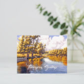 Thanksgiving groeten. Autumn Scenery Feestdagenkaart (Staand voorkant)