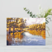 Thanksgiving groeten. Autumn Scenery Feestdagenkaart (Staand voorkant)
