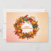 Thanksgiving Groeten Floral Herfst krans Feestdagenkaart (Voorkant)