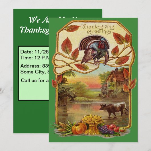  Thanksgiving groeten, herfst, ZSSG Feestdagenkaart (Voorkant / Achterkant)