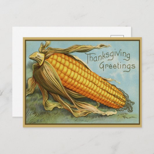  Thanksgiving Groeten Maïs Feestdagenkaart (Voorkant / Achterkant)