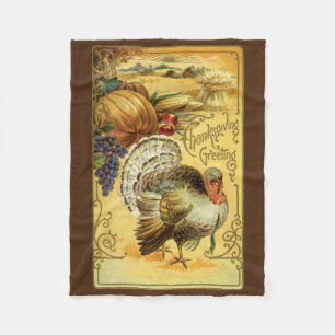 Thanksgiving Groeten met Turkije Fleece Deken