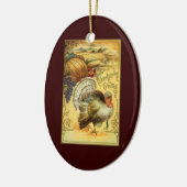 Thanksgiving Groeten met Turkije Keramisch Ornament (Links)