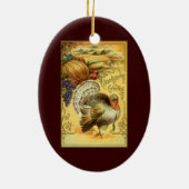 Thanksgiving Groeten met Turkije Keramisch Ornament (Achterkant)