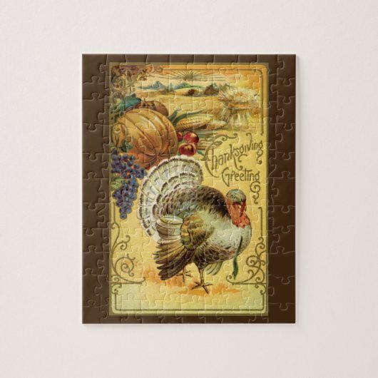  Thanksgiving Groeten met Turkije Legpuzzel (Verticaal)