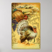  Thanksgiving Groeten met Turkije Poster (Voorkant)