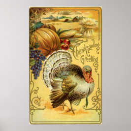  Thanksgiving Groeten met Turkije Poster
