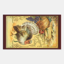  Thanksgiving Groeten met Turkije Rechthoekige Sticker