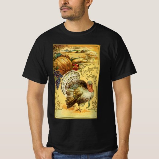  Thanksgiving Groeten met Turkije T-shirt (Voorkant)