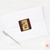  Thanksgiving Groeten met Turkije Vierkante Sticker (Envelop)