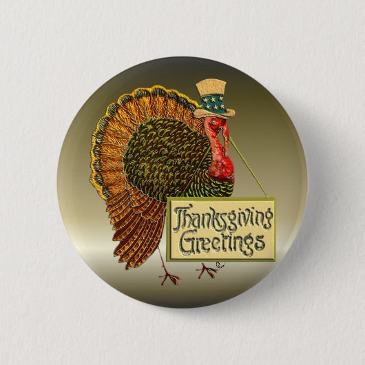 Thanksgiving groeten ronde button 5,7 cm (Voorkant)