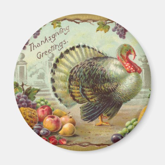  Thanksgiving Groeten Ronde Magneet (Voorkant)