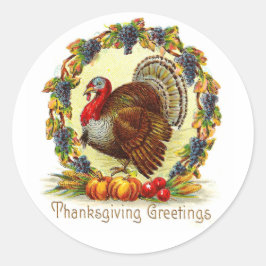  Thanksgiving Groeten Turkije Ronde Sticker