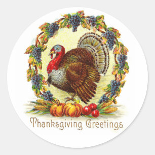 Thanksgiving Groeten Turkije Ronde Sticker