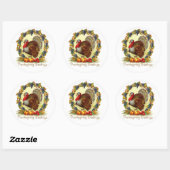  Thanksgiving Groeten Turkije Ronde Sticker (Vel)
