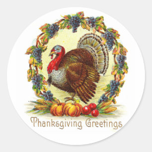 Thanksgiving Groeten Turkije Ronde Sticker
