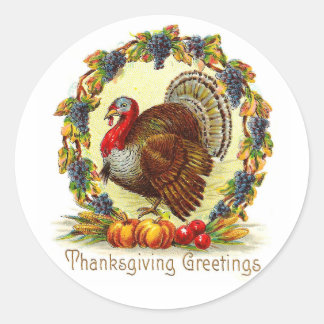 Thanksgiving Groeten Turkije Ronde Sticker