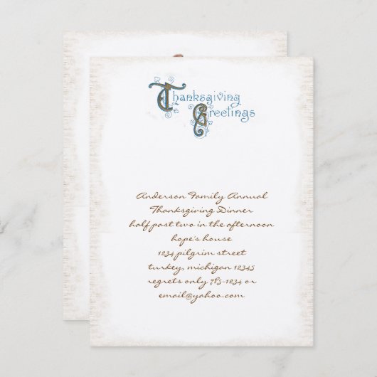  Thanksgiving Groeten Uitnodigingen (Voorkant / Achterkant)