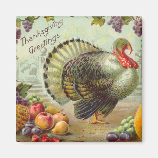  Thanksgiving Groeten Vierkante Magneet (Voorkant)