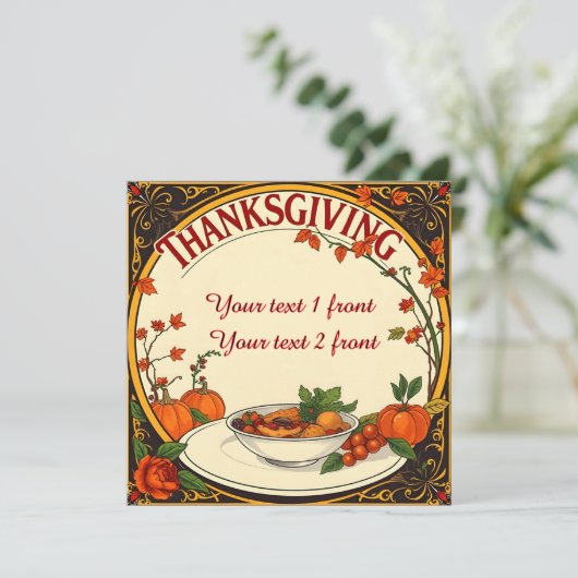 Thanksgiving-groetfeest Kaart (Staand voorkant)