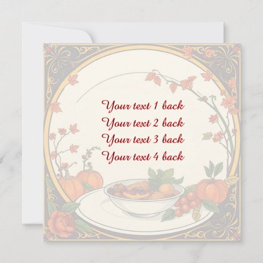 Thanksgiving-groetfeest Kaart (Achterkant)