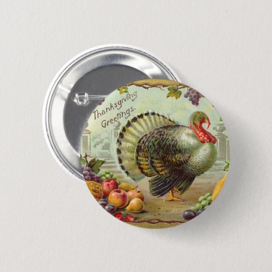  Thanksgiving Groetings Ronde Button (Voorkant /achterkant)