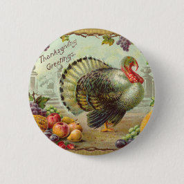 Thanksgiving Groetings Ronde Button