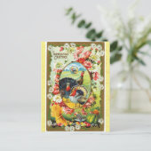  Thanksgiving Groetings Turkije Floral Briefkaart (Staand voorkant)