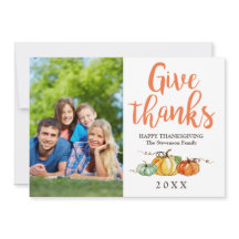 Thanksgiving Groetjes Photo Card Pumpkins