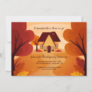 Thanksgiving grootmoeders huis kaart