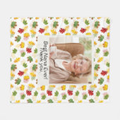 Thanksgiving Grootouders Cadeau Herfst Laat Kleurr Fleece Deken (Voorkant (Horizontaal))