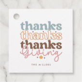Thanksgiving groovy typografie ontwerp bedankjes labels (Voorkant)