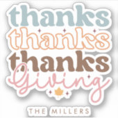 Thanksgiving groovy typografie ontwerp sticker (Voorkant)