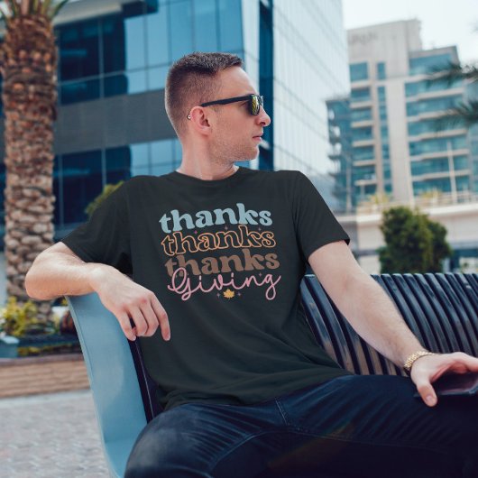 Thanksgiving groovy typografie ontwerp t-shirt