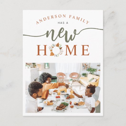 Thanksgiving grote foto nieuwe thuisvakantie aankondigingskaart (Voorkant)