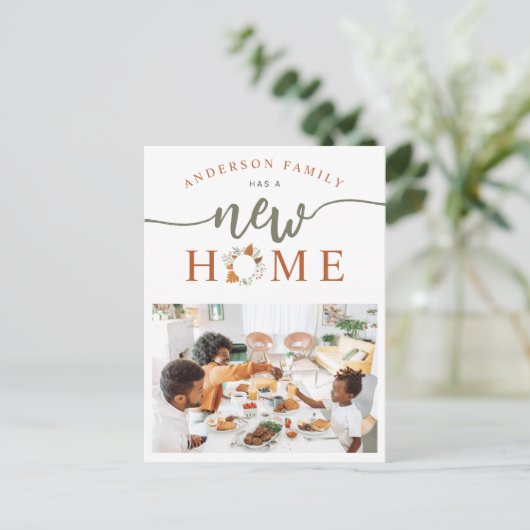 Thanksgiving grote foto nieuwe thuisvakantie aankondigingskaart (Staand voorkant)