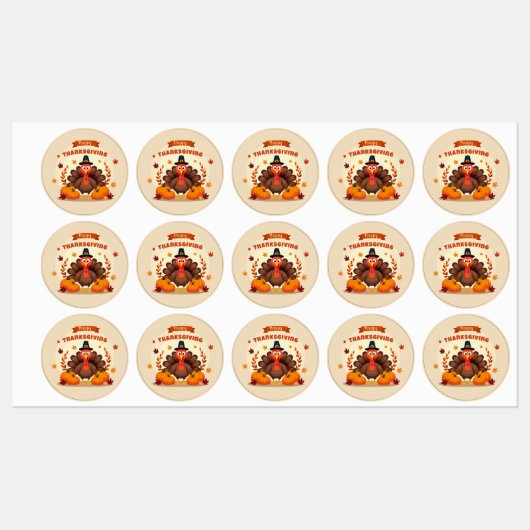 Thanksgiving grote kip labels (Vel)