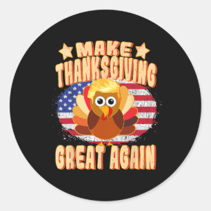 Thanksgiving Grote Opnieuw Trump Turkije Grappig 2 Ronde Sticker