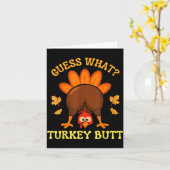 Thanksgiving Guess What Turkey Butt Funny Men Wome Kaart (Gele Bloem)