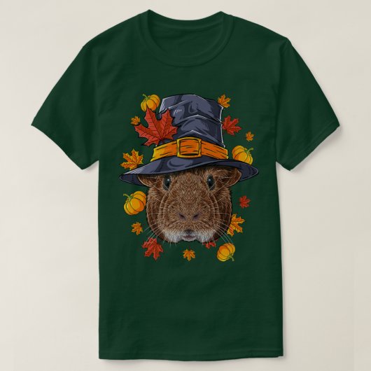 Thanksgiving Guinee Pig Pilgrim Costume Herfst Aut T-shirt (Design voorkant)